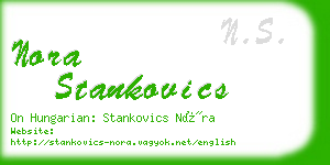 nora stankovics business card